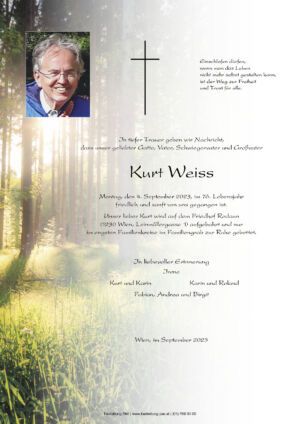 Traueranzeige von Kurt Weiss