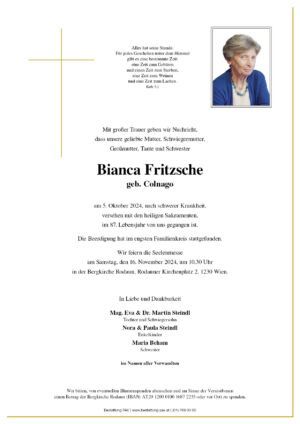 Traueranzeige von Bianca Fritzsche