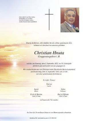 Traueranzeige von Christian Hnuta