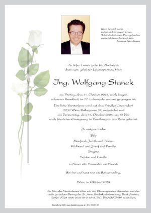 Traueranzeige von Wolfgang Stanek