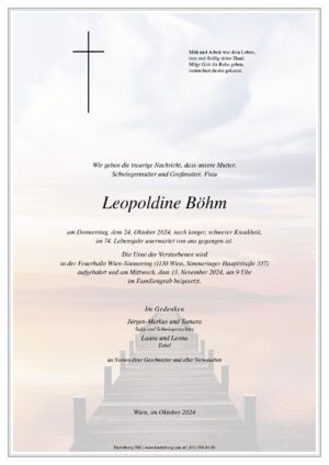 Traueranzeige von Leopoldine Böhm