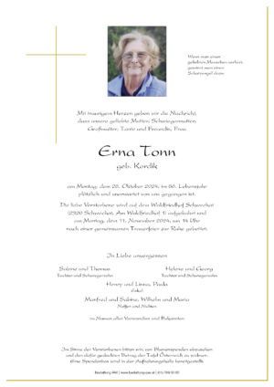 Traueranzeige von Erna Tonn
