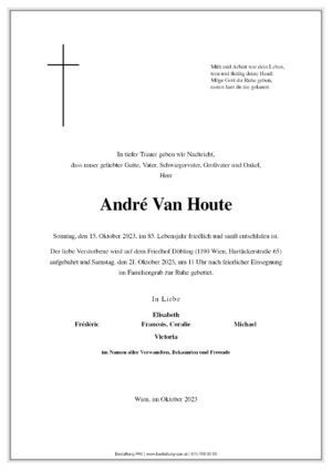 Traueranzeige von André van Houte