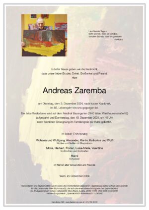 Traueranzeige von Andreas Zaremba