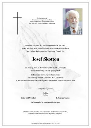 Traueranzeige von Josef Skotton