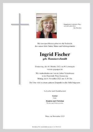 Traueranzeige von Ingrid Fischer