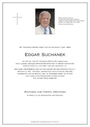 Traueranzeige von Edgar Suchanek