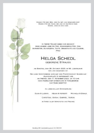 Traueranzeige von Helga Schedl