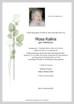 Traueranzeige von Rosa Kalina