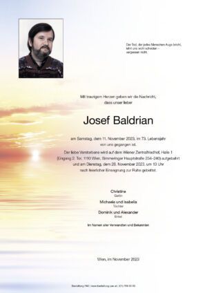 Traueranzeige von Josef Baldrian