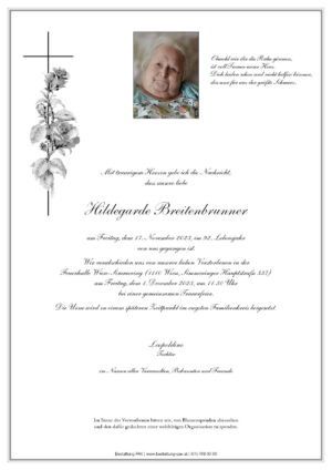 Traueranzeige von Hildegarde Breitenbrunner