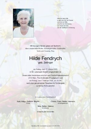 Traueranzeige von Hilde Fendrych
