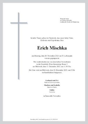 Traueranzeige von Erich Mischka
