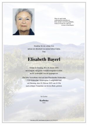 Traueranzeige von Elisabeth Bayerl