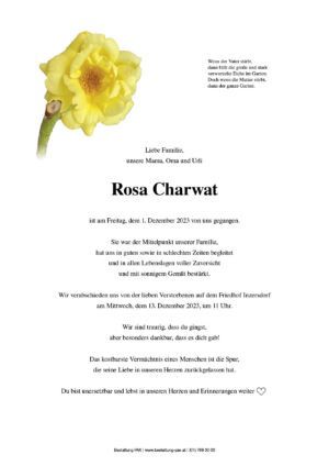 Traueranzeige von Rosa Charwat