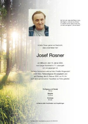 Traueranzeige von Josef Rosner