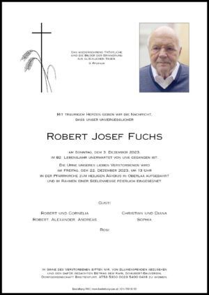 Traueranzeige von Robert Fuchs