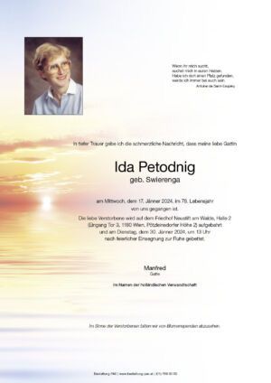 Traueranzeige von Ida Petodnig