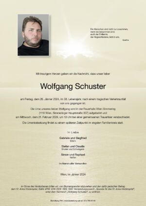 Traueranzeige von Wolfgang Schuster