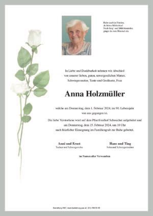 Traueranzeige von Anna Holzmüller