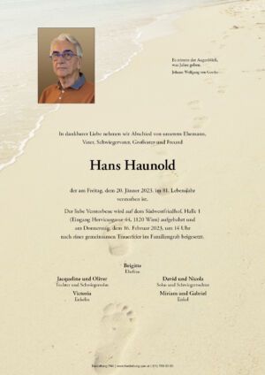 Traueranzeige von Hans Haunold