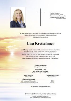 Traueranzeige von Lisa Kretschmer