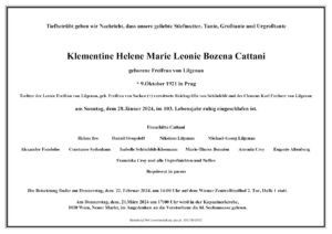 Traueranzeige von Klementine Cattani