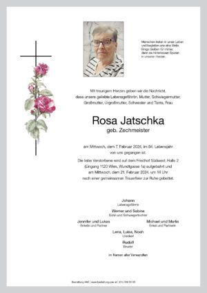 Traueranzeige von Rosa Jatschka