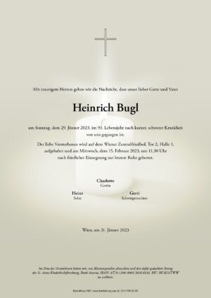 Traueranzeige von Heinrich Bugl
