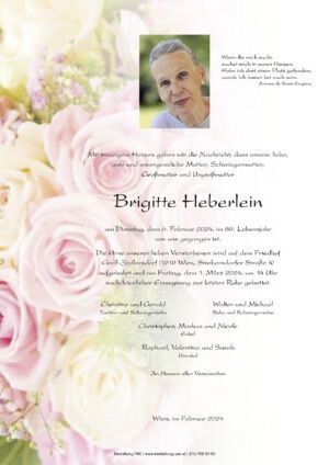 Traueranzeige von Brigitte Heberlein