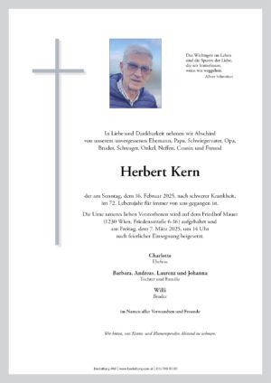 Traueranzeige von Herbert Kern