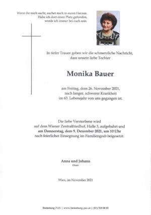 Traueranzeige von Monika Bauer