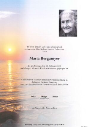 Traueranzeige von Maria Bergamyer