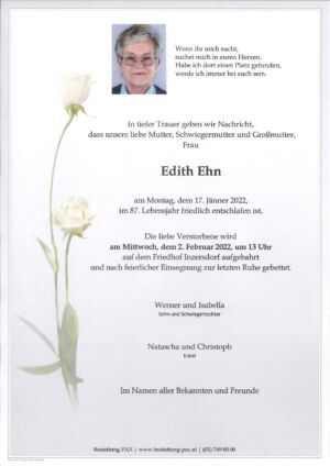 Traueranzeige von Edith Ehn