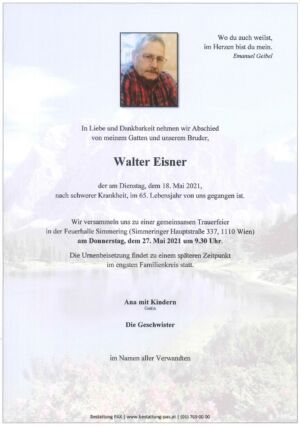 Traueranzeige von Walter Eisner