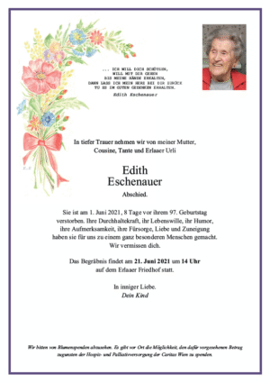 Traueranzeige von Edith Eschenauer