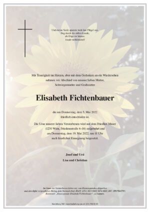 Traueranzeige von Elisabeth Fichtenbauer