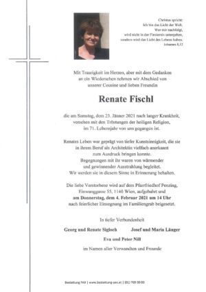 Traueranzeige von Renate Fischl