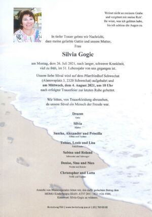 Traueranzeige von Silvia Gogic