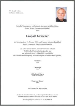 Traueranzeige von Leopold Gruscher