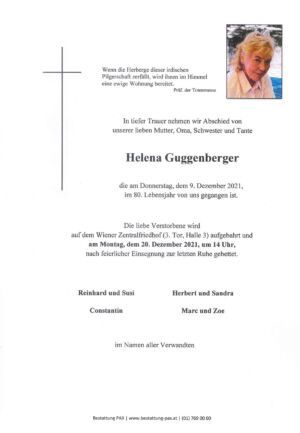 Traueranzeige von Helena Guggenberger