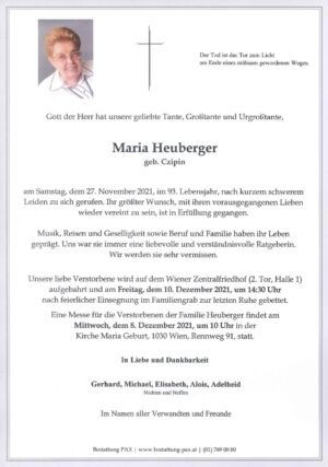 Traueranzeige von Maria Heuberger