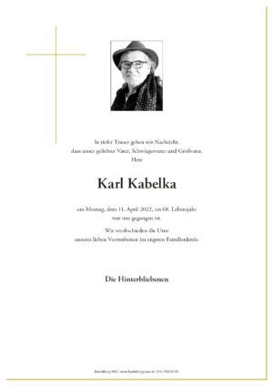Traueranzeige von Karl Kabelka