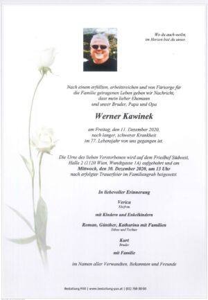 Traueranzeige von Werner Kawinek