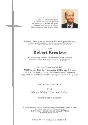 Traueranzeige von Robert Kreutzer