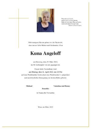 Traueranzeige von Kuna Angeloff