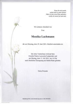 Traueranzeige von Monika Lachmann