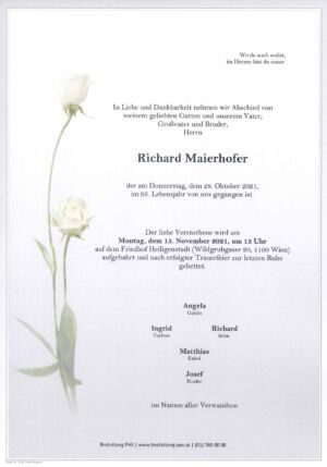 Traueranzeige von Richard Maierhofer