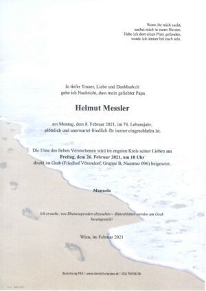 Traueranzeige von Helmut Messler
