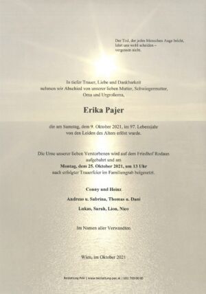 Traueranzeige von Erika Pajer